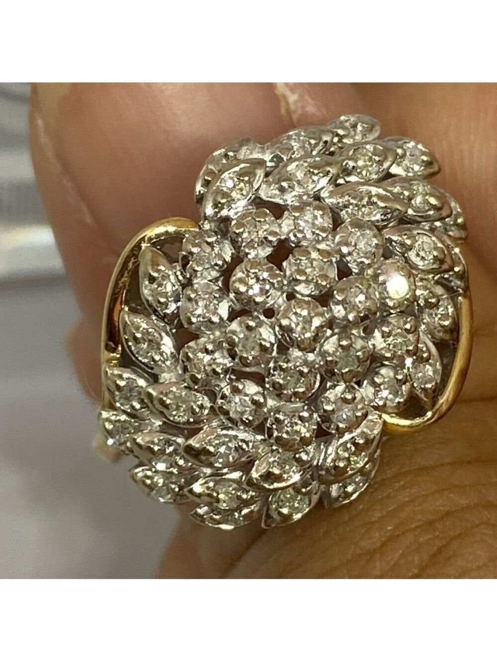Jewelry-Genuine Diamonds ring. 14k gold, nearly a Karat in diamonds size 9 1/4 - Picture 3 of 14